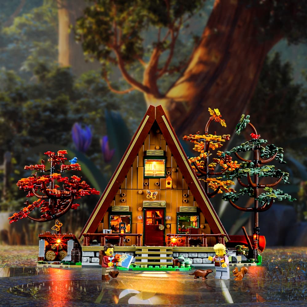 アコギ A-Frame Cabin 21338 Lego Light Kit (Amzing Night Mode) – Briksmax