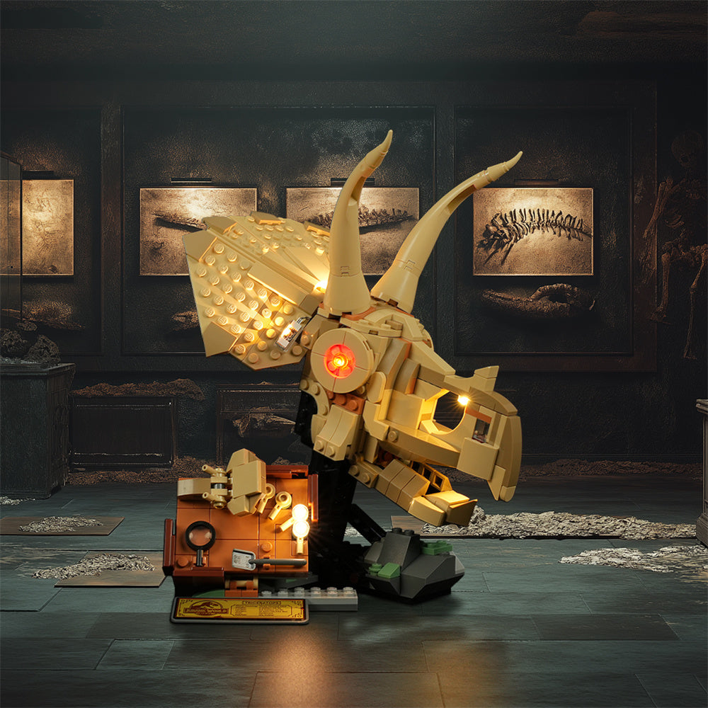 Briksmax Light Kit For Dinosaur Fossils: Triceratops Skull 76969