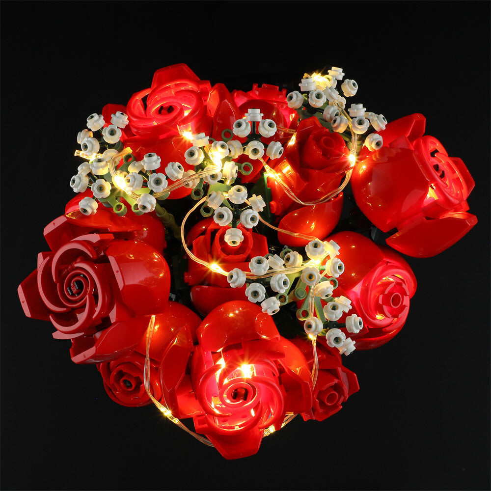 (Remote Version With Music)Briksmax 2.0 Light Kit For Bouquet of Roses 10328