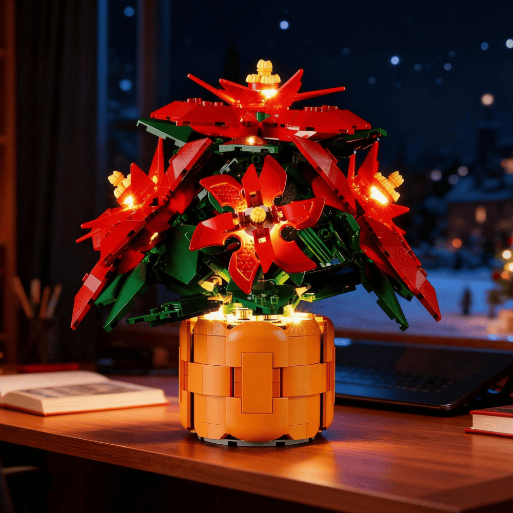 美品❗️ クリスマス ビレッジ ライトセット 17ピース ✨ Light Kit For Poinsettia 10370 -Briksmax
