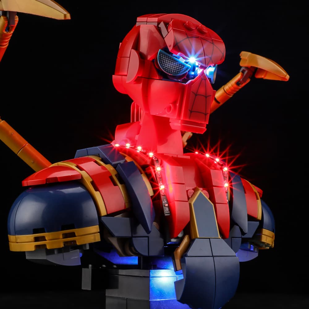 Kit d'éclairage Briksmax 2.0 pour buste Iron Spider-Man n° 76326