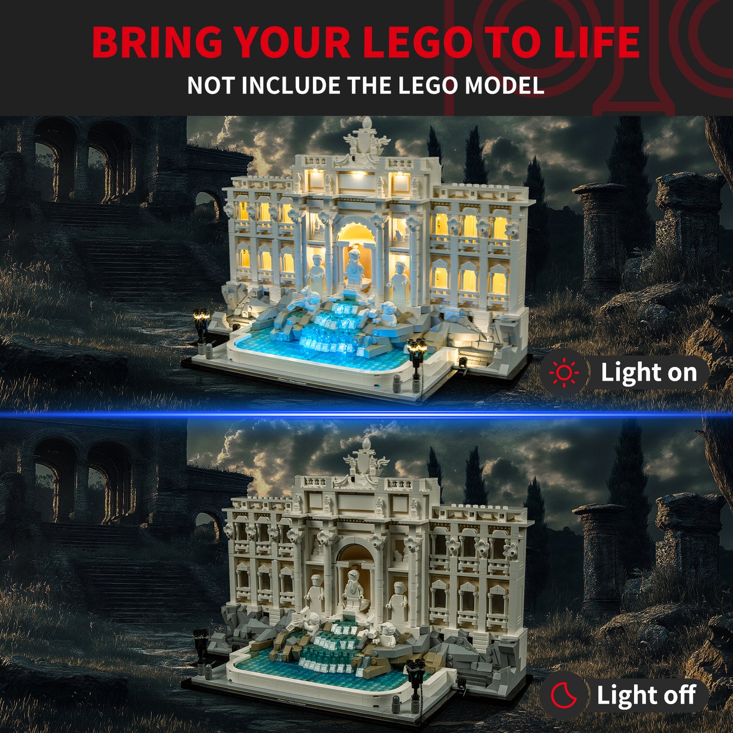 (Remote Version)Briksmax 2.0 Light Kit For Trevi Fountain #21062