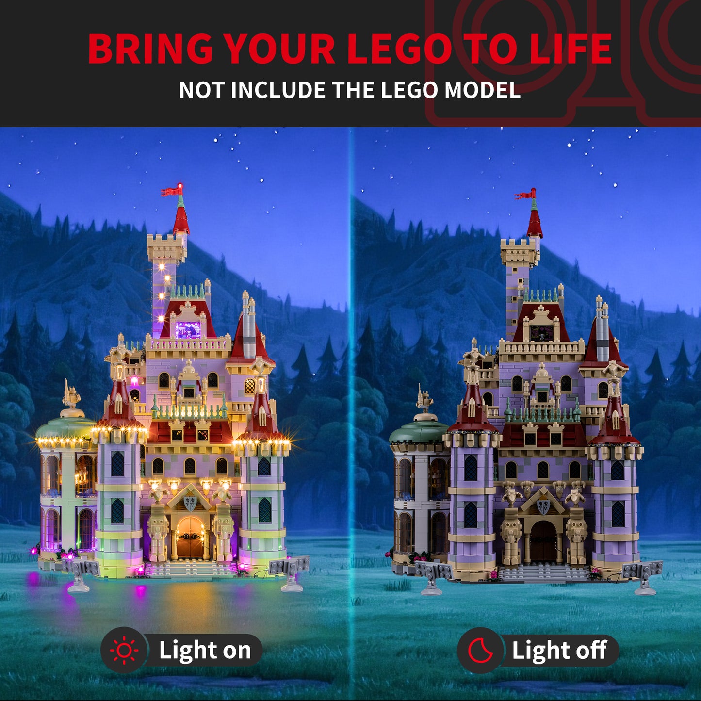 Briksmax 2.0 Lichtset für Schloss „Die Schöne und das Biest“ #43263