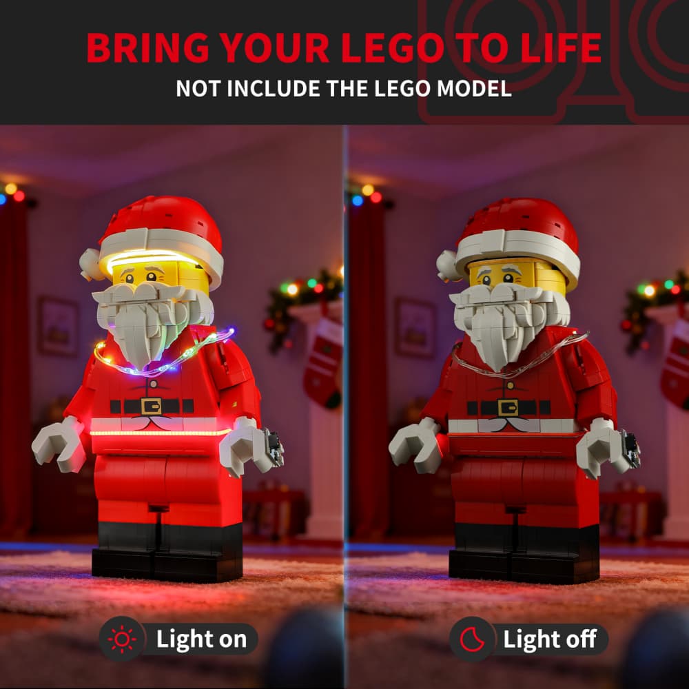 Light Kit For Up-Scaled Santa Minifigure #40820- Briksmax 2.0