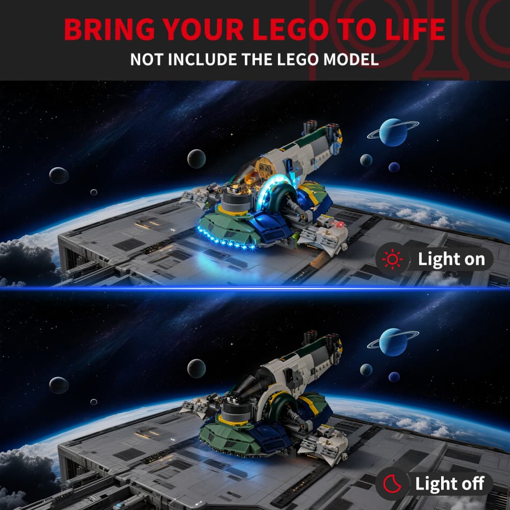 Briksmax 2.0 Licht-Set für Jango Fetts Raumschiff #75433