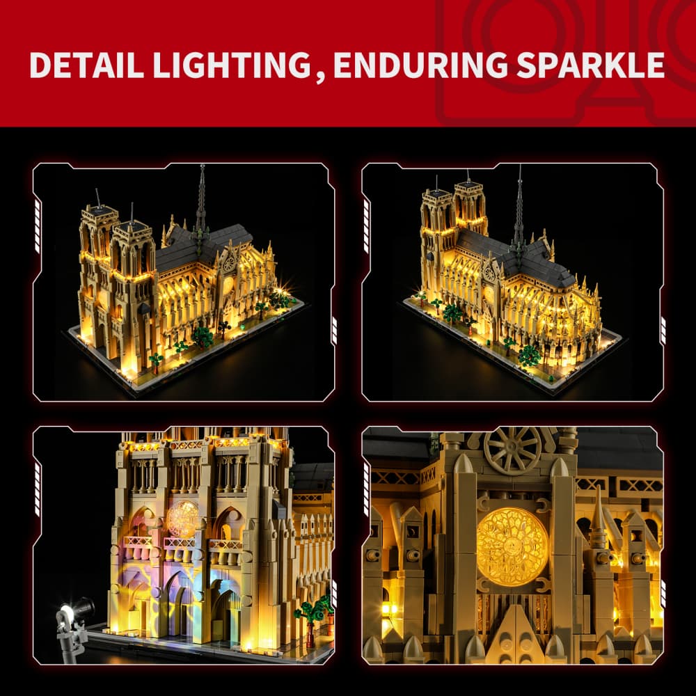 Briksmax 2.0 Light Kit For Notre-Dame de Paris 21061 (Projector Light)