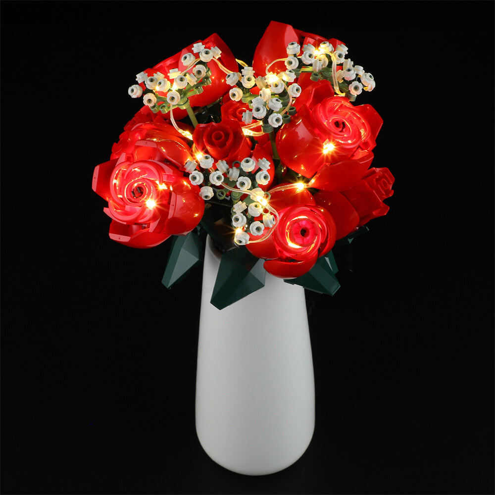 (Remote Version With Music)Briksmax 2.0 Light Kit For Bouquet of Roses 10328