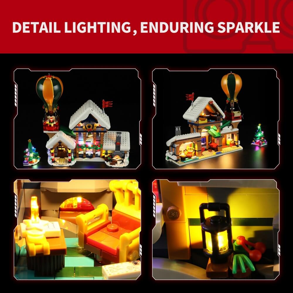 Kit d'éclairage Briksmax 2.0 pour le bureau de poste du Père Noël 10339 - Briksmax
