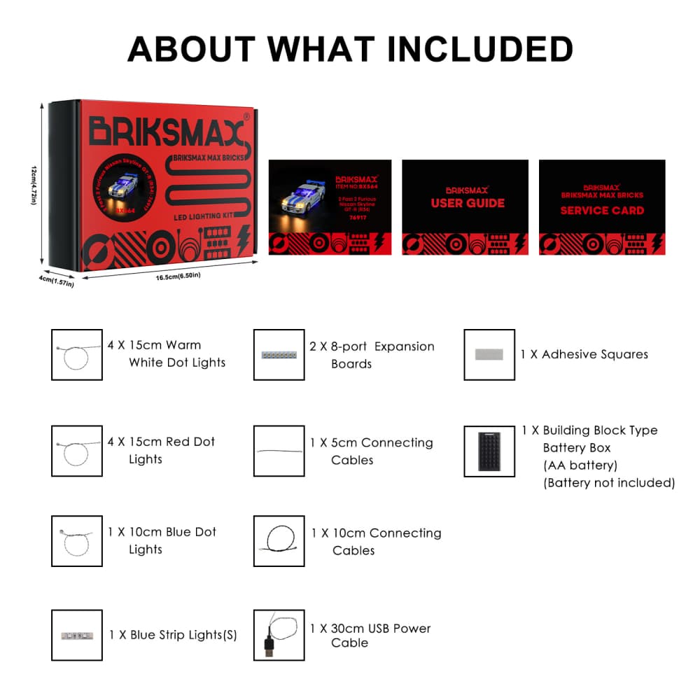 Briksmax Light Kit For 2 Fast 2 Furious Nissan Skyline GT-R (R34) 76917