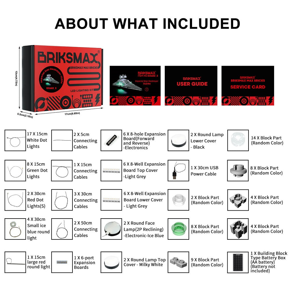Kit d'éclairage Briksmax 2.0 pour Star Destroyer impérial 75394-Briksmax