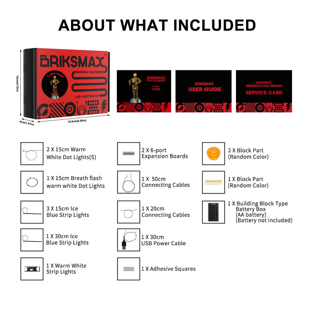 Kit d'éclairage pour C-3PO 75398-Briksmax