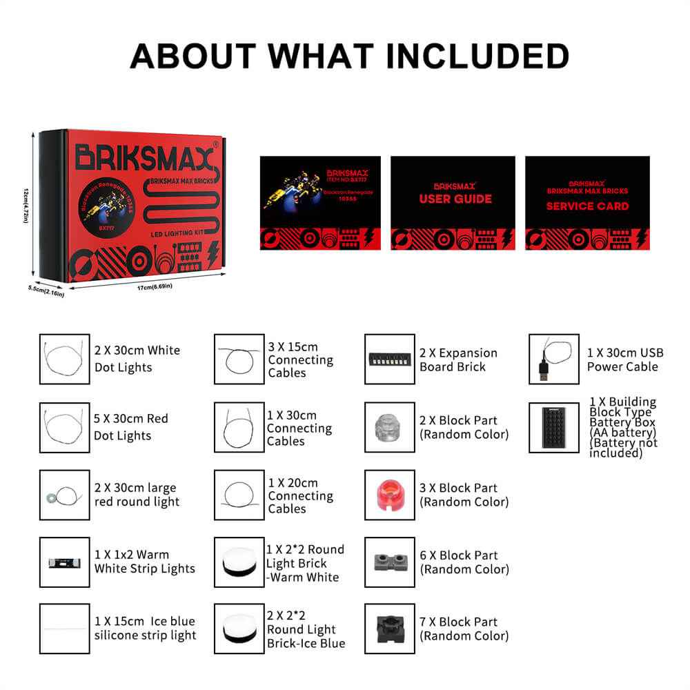 Kit d'éclairage Briksmax 2.0 pour Blacktron Renegade 10355