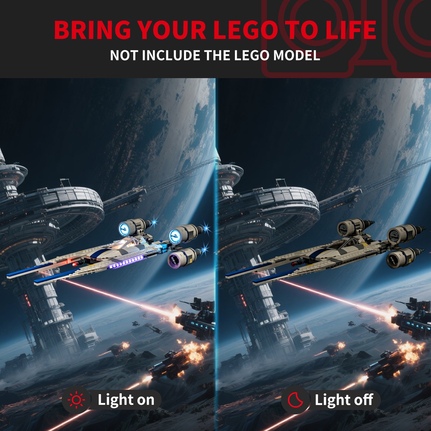 Briksmax 2.0 Licht-Kit für Rebel U-Wing Starfighter #75399