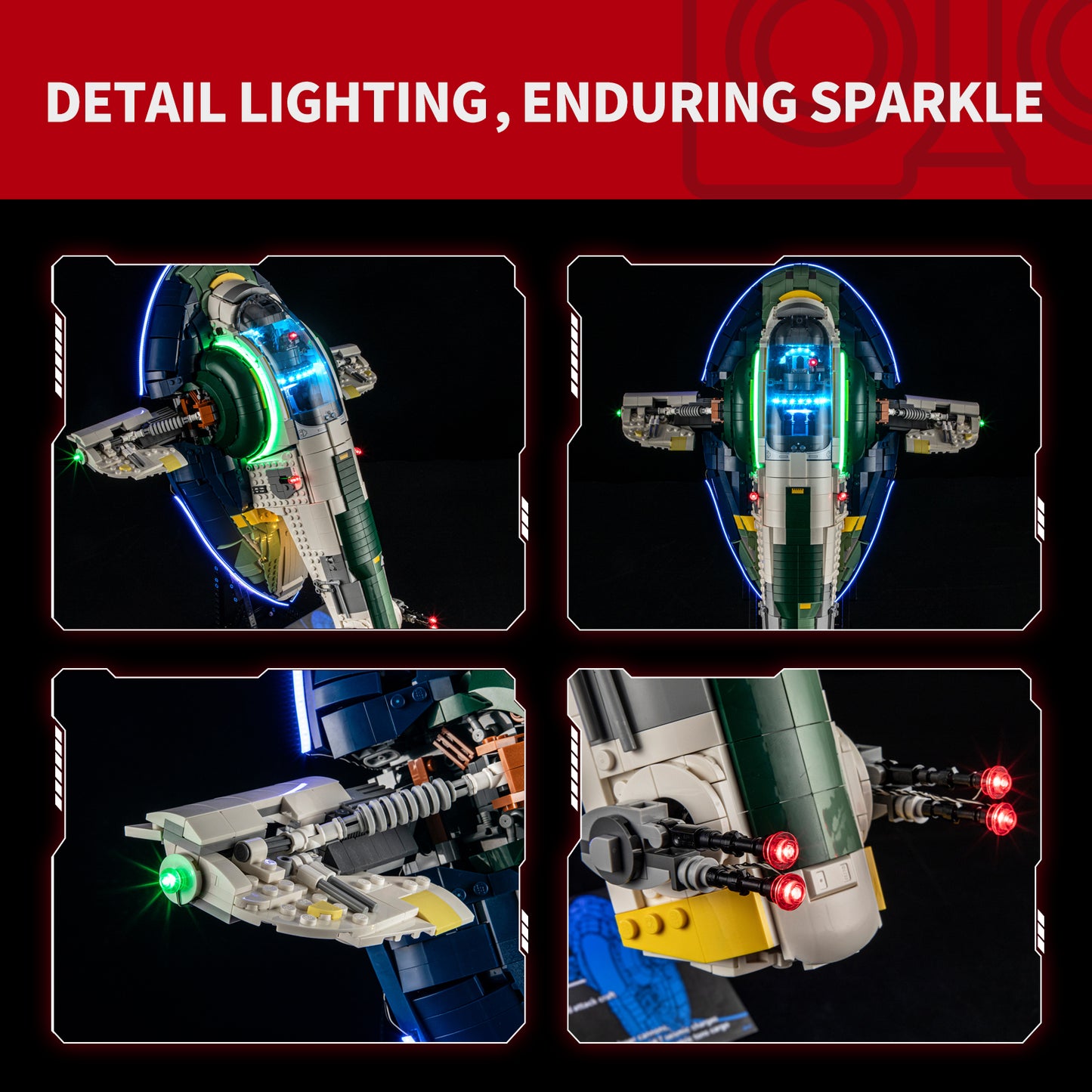 Briksmax 2.0 Light Kit For Jango Fett's Firespray-Class Starship #75409-4