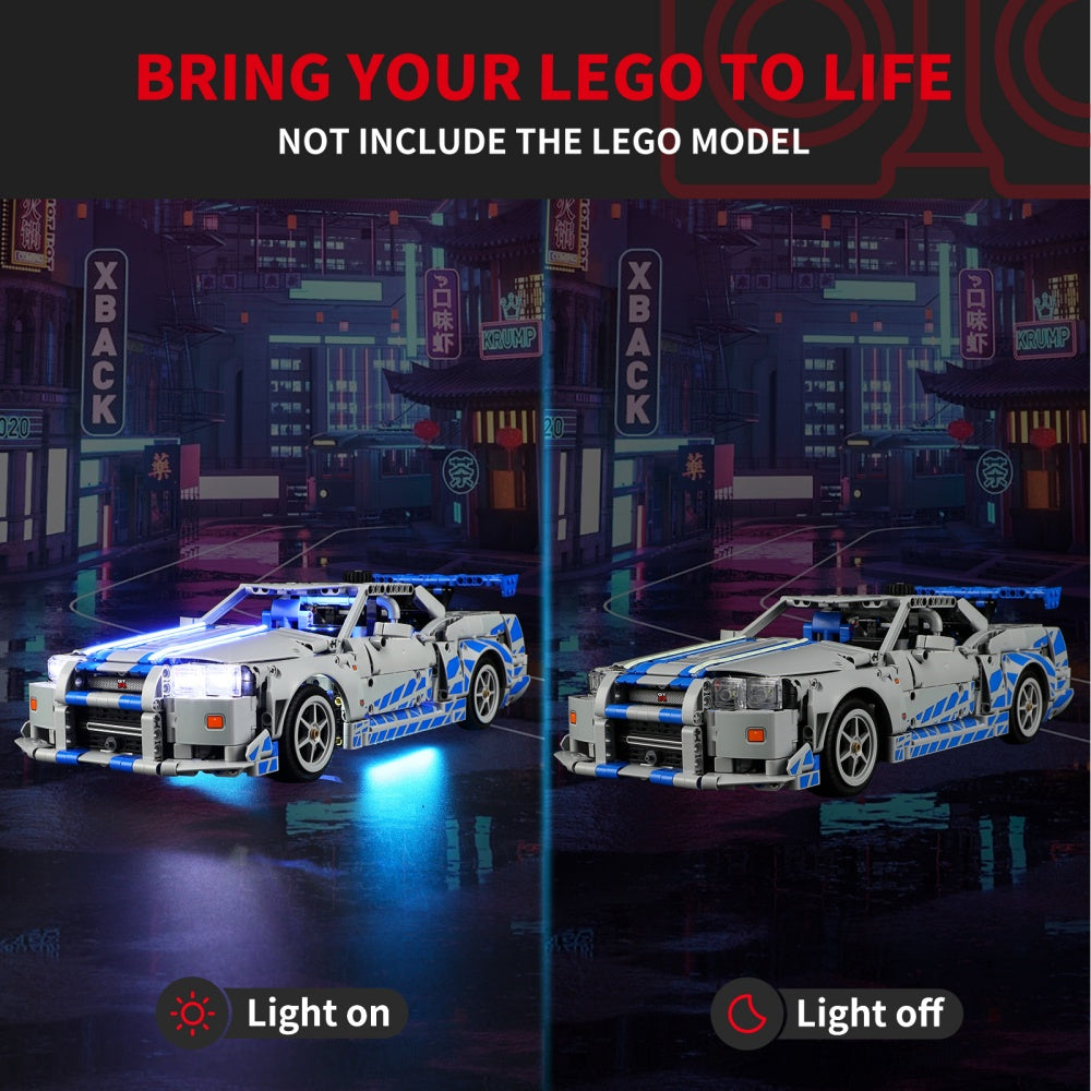 Briksmax 2.0 Light Kit For 2 Fast 2 Furious Nissan Skyline GT-R (R34) Car #42210