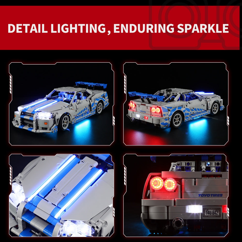 Briksmax 2.0 Light Kit For 2 Fast 2 Furious Nissan Skyline GT-R (R34) Car #42210