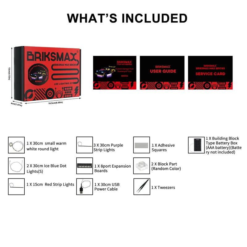 Light kit for Custom Garage Ford Mustang GT Car 42236 | Briksmax 2.0