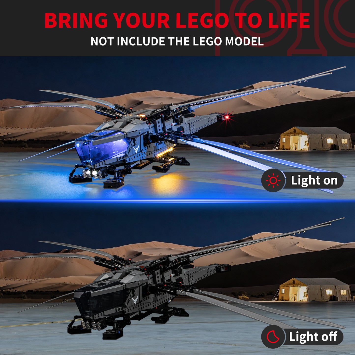 BriksMax 2.0 Light Kit For Dune Atreides Royal Ornithopter #10327-3