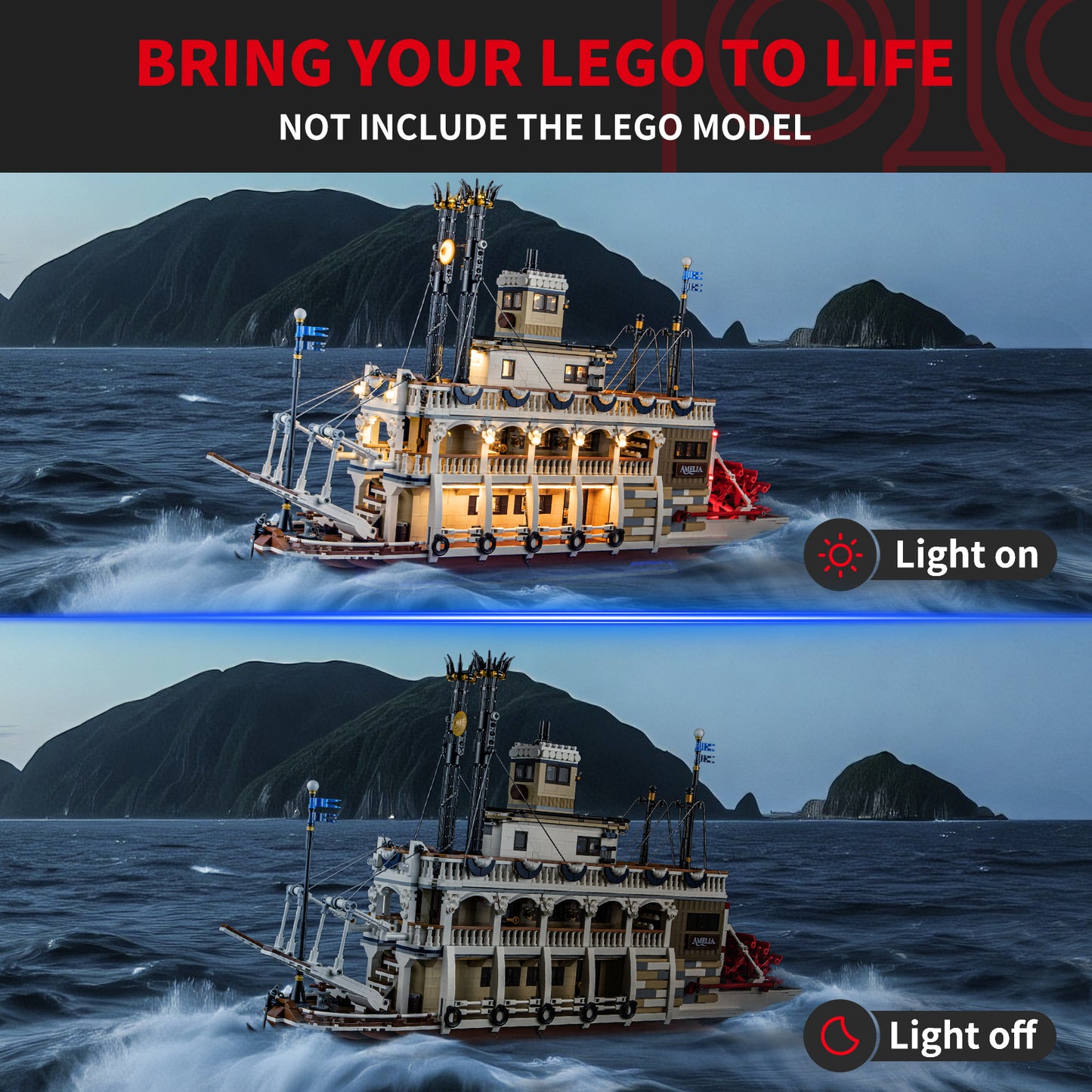 Briksmax 2.0 Light Kit For LEGO River Steamboat #21356-3