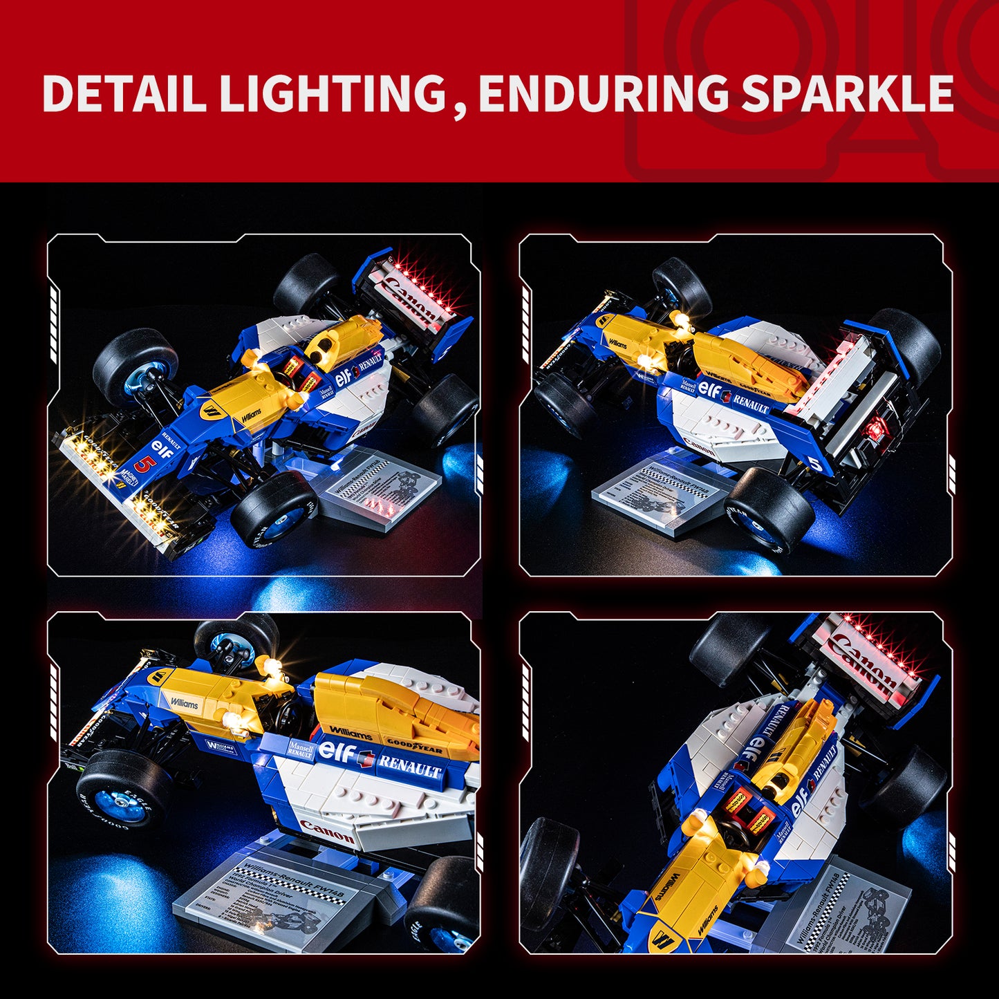 Briksmax 2.0 Light Kit For LEGO Williams Racing FW14B & Nigel Mansell #10353-4