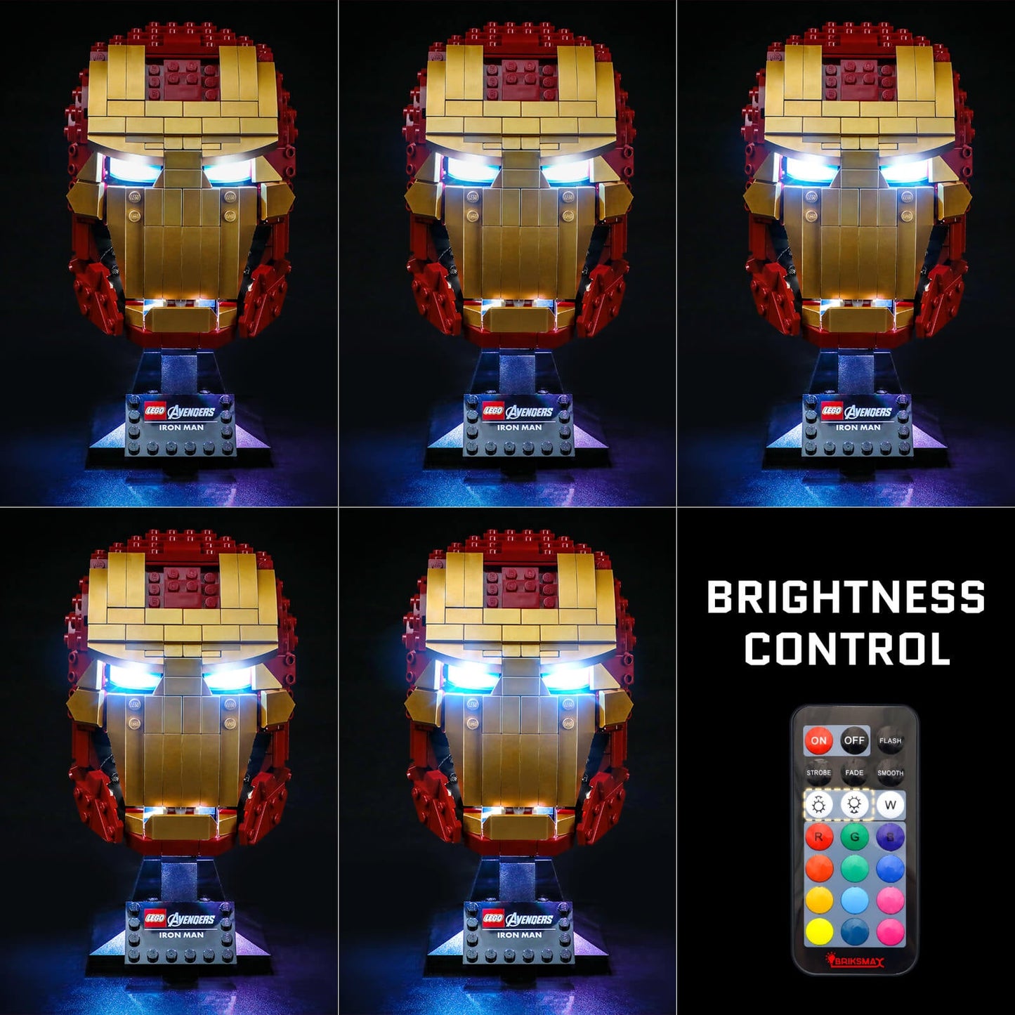 (Remote Version)Light Kit For Iron Man Helmet 76165-BriksMax