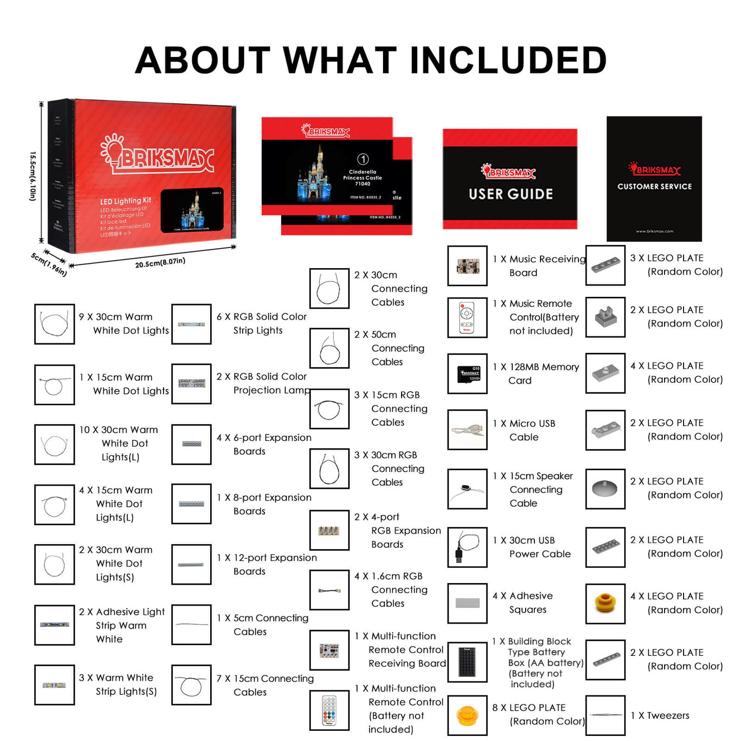 Light Kit For The Disney Castle 71040 (With Remote)