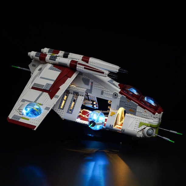 BRIKSMAX LED Lighting Kit for Republic Gunship Compatible with 75309 Building Model, Light Set with Remote Control(Not Include The Building Set)