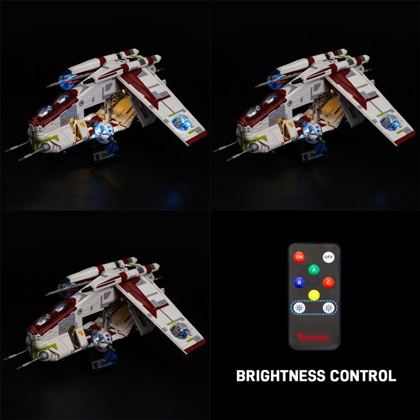 BRIKSMAX LED Lighting Kit for Republic Gunship Compatible with 75309 Building Model, Light Set with Remote Control(Not Include The Building Set)