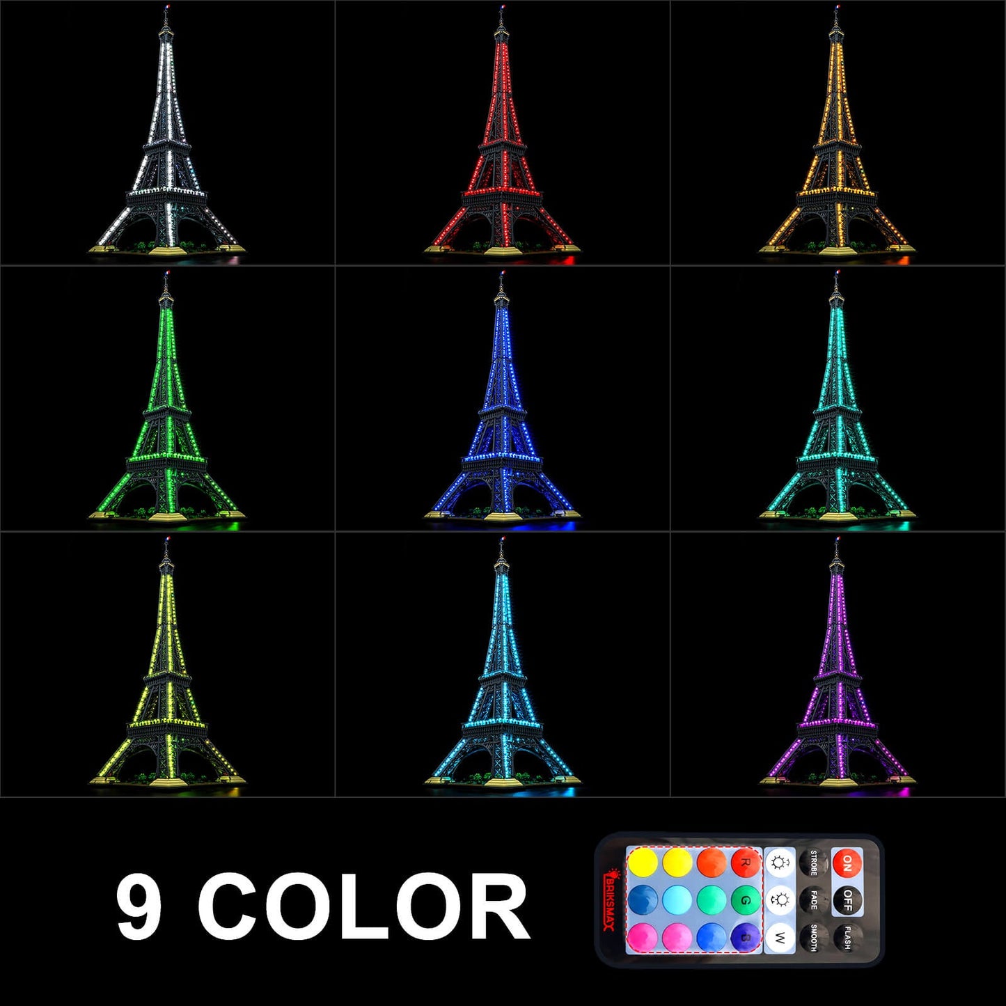 (Remote Version)Light Kit For Eiffel Tower 10307-Briksmax