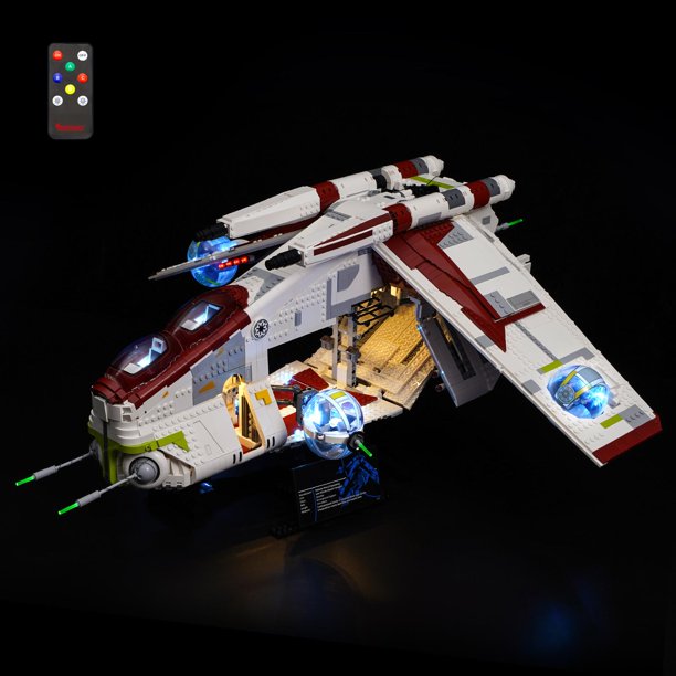 BRIKSMAX LED Lighting Kit for Republic Gunship Compatible with 75309 Building Model, Light Set with Remote Control(Not Include The Building Set)