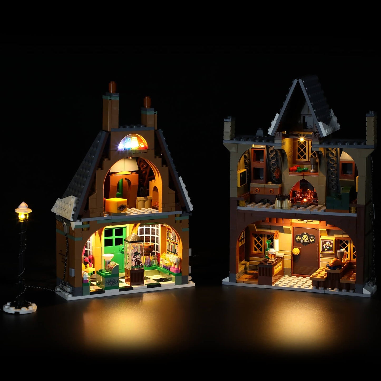 add led lights to lego hogsmeade village visit 76388