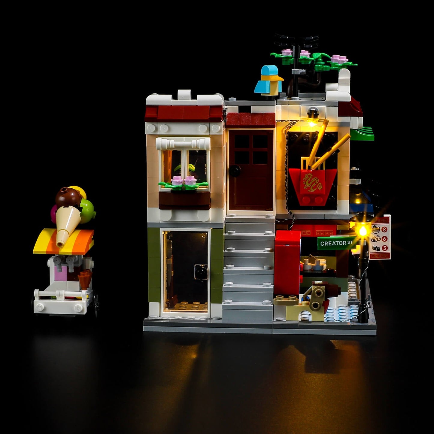 add led lights to Lego Downtown Noodle Shop 31131