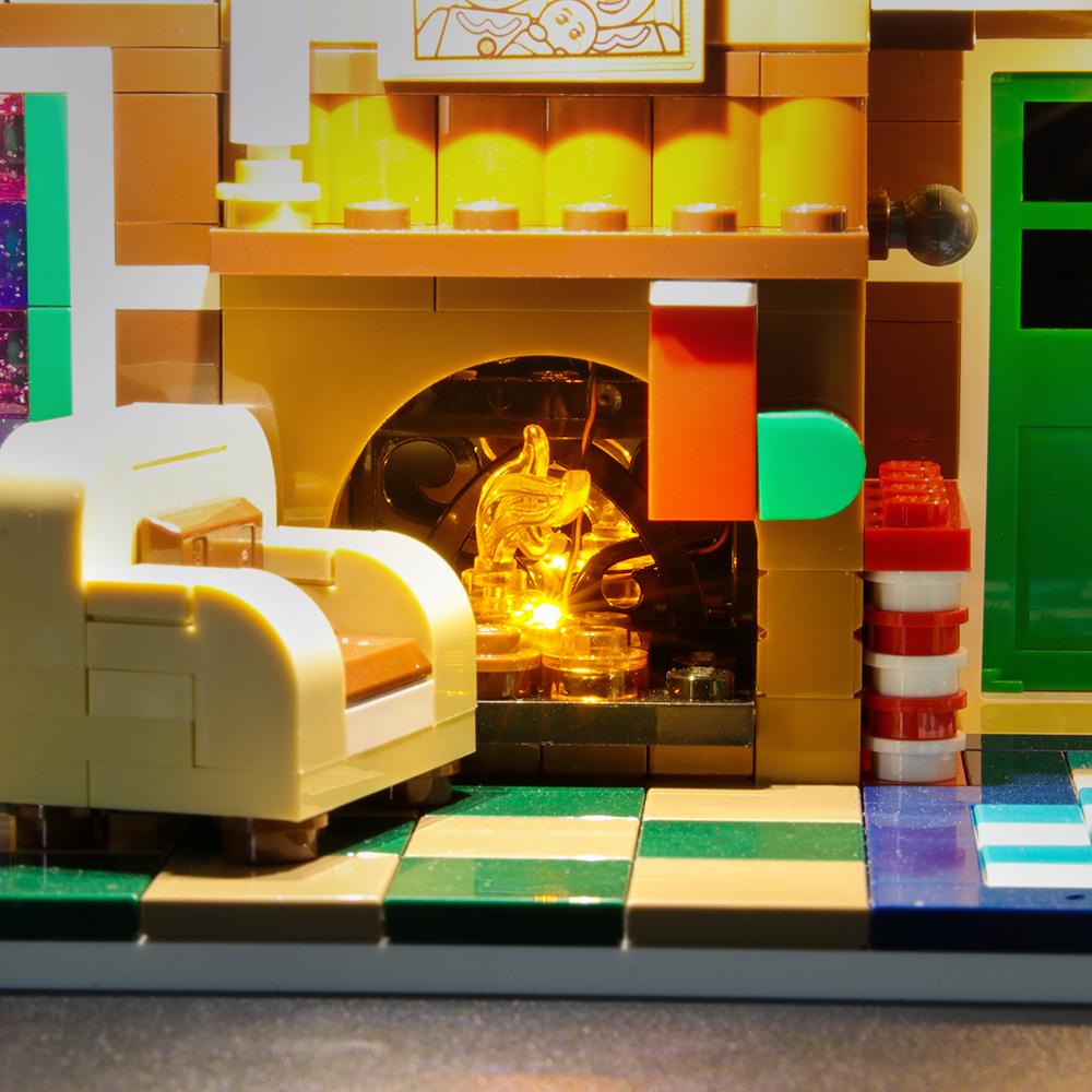 light up the lego cozy fireplace