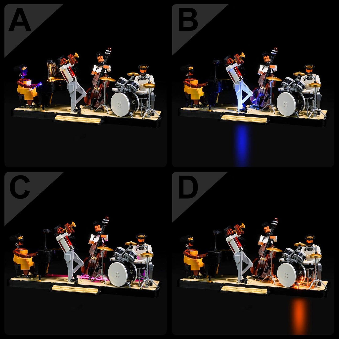 add led lights to Lego Jazz Quartet 21334