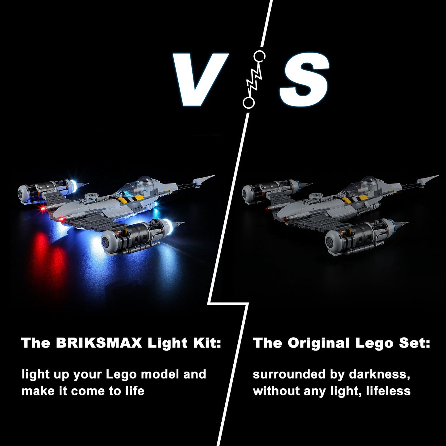 The Mandalorian's N-1 Starfighter 75325 Lego night mode