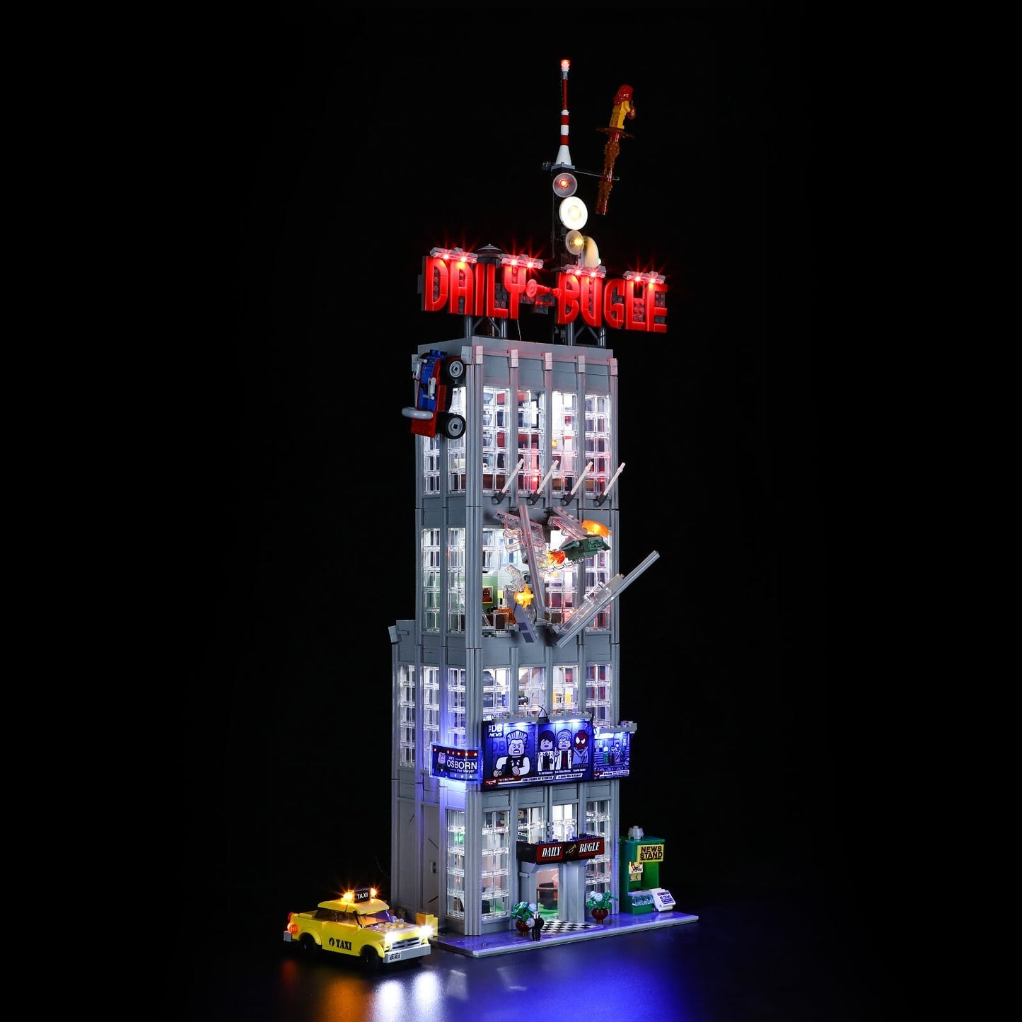 add led lights to daily bugle lego set