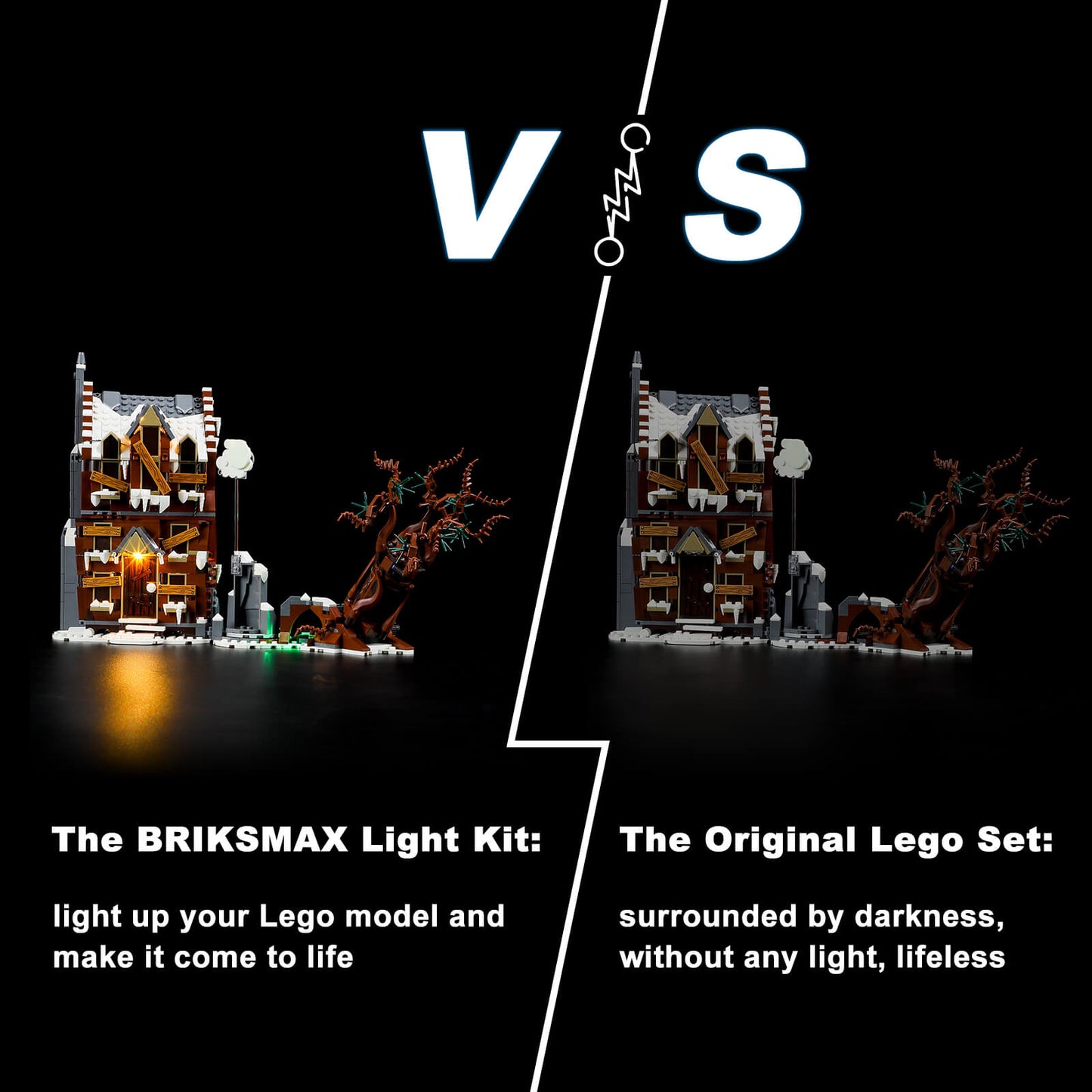 The Shrieking Shack & Whomping Willow 76407 Lego night mode