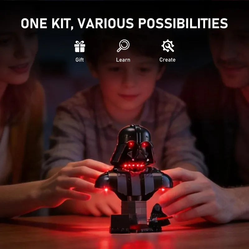 Light Kit for Darth Vader Bust 75439-Briksmax 2.0（Wave Sensor Control）