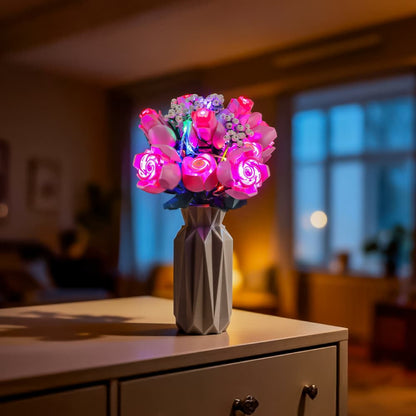 Light Kit For Bouquet of Pink Roses #10374- Briksmax 2.0