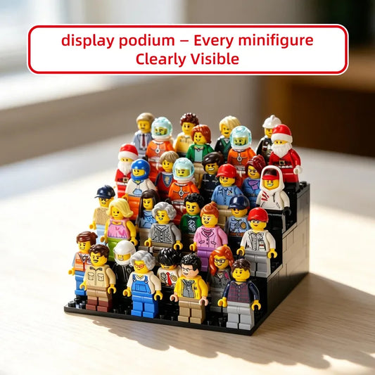 Compact 4-Tier Lighted Display Case for 36 LEGO® Minifigures | BRIKSMAX