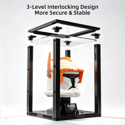 Lighted Front-Opening Display Case for LEGO® Models – 19 × 19 × 24 cm
