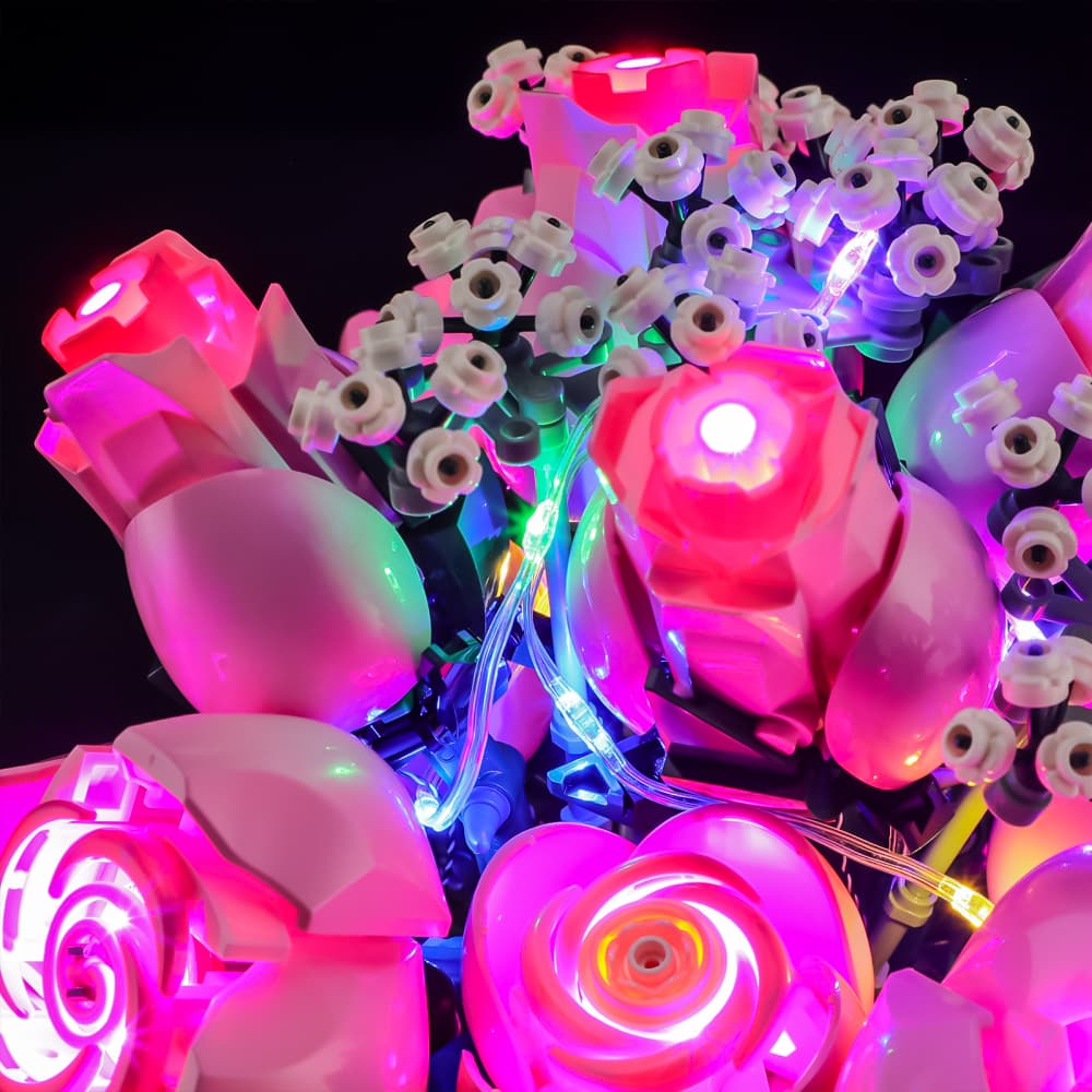Light Kit For Bouquet of Pink Roses #10374- Briksmax 2.0