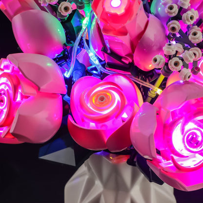 Light Kit For Bouquet of Pink Roses #10374- Briksmax 2.0