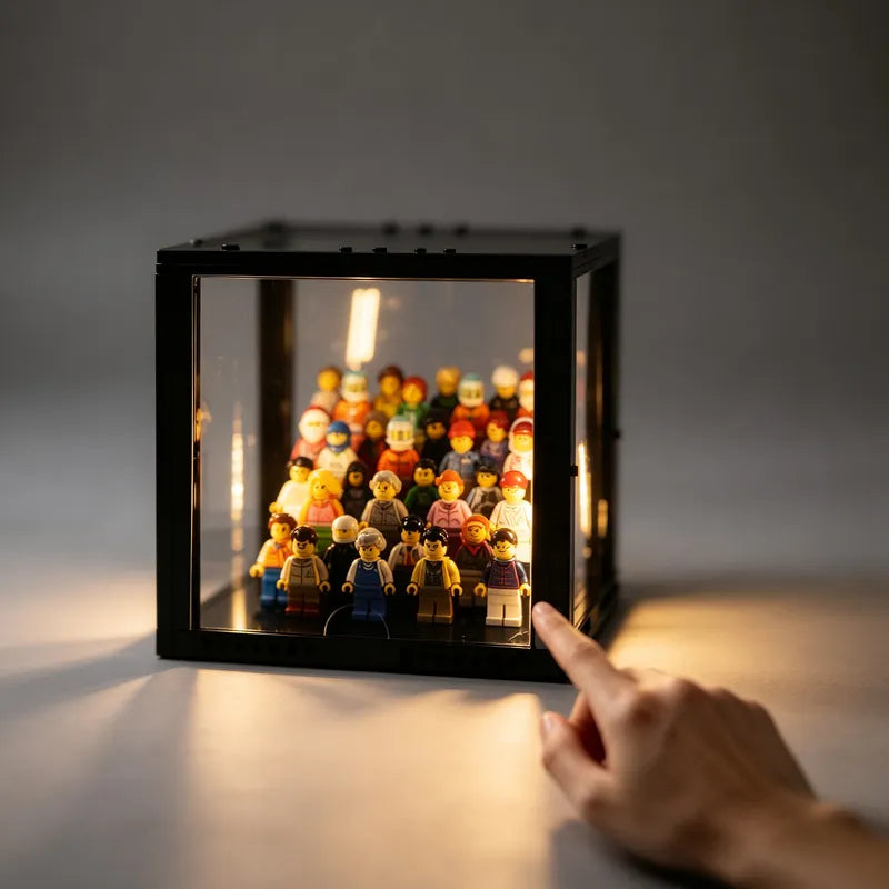 Compact 4-Tier Lighted Display Case for 36 LEGO® Minifigures | BRIKSMAX