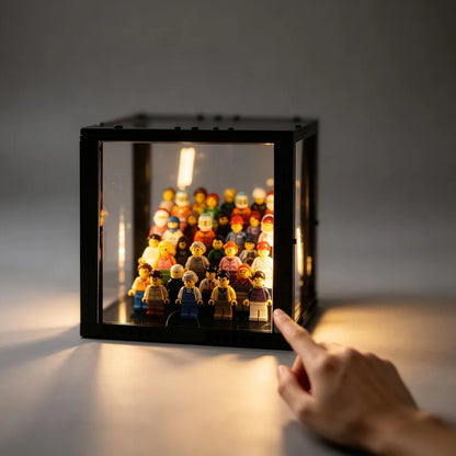Compact 4-Tier Lighted Display Case for 36 LEGO® Minifigures | BRIKSMAX