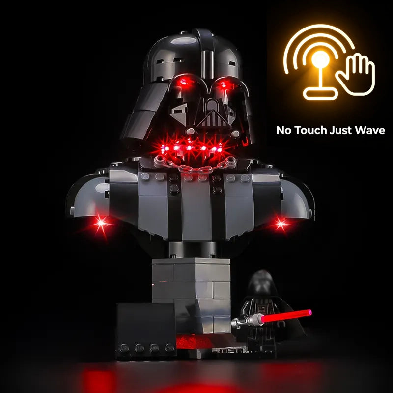 Light Kit for Darth Vader Bust 75439-Briksmax 2.0（Wave Sensor Control）