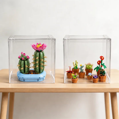 Display Case with Dust Cover(20 × 20 × 20 cm) | 2 Pack