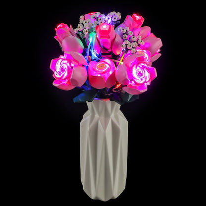 Light Kit For Bouquet of Pink Roses #10374- Briksmax 2.0