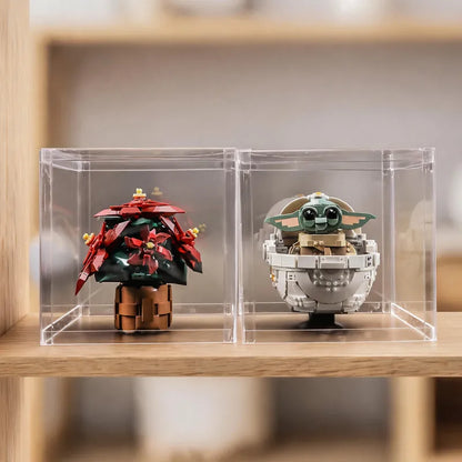 Display Case with Dust Cover(25× 25 × 25 cm) | 2 Pack