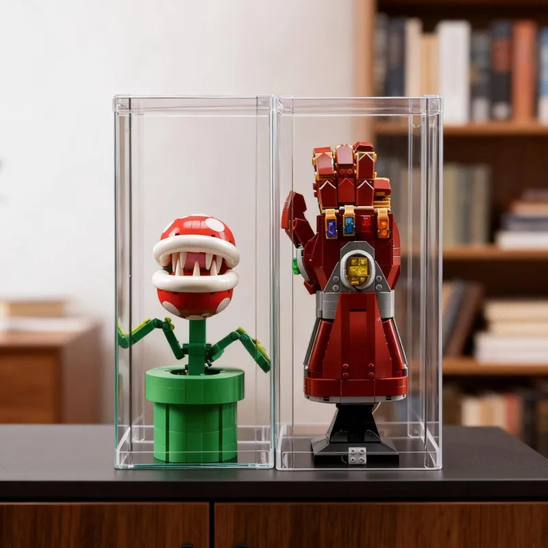 Display Case with Dust Cover(15×15×35cm) | 2 Pack